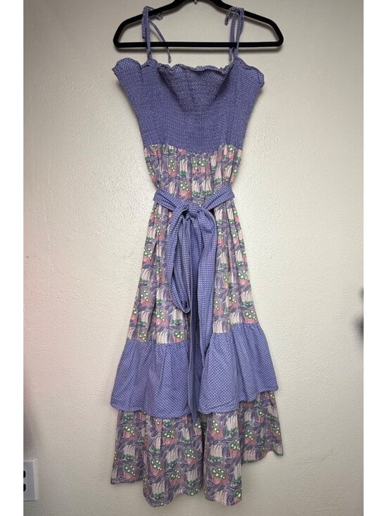 Bonwit Teller Dresses & Skirts - Vintage Verona - Bonwit Teller Smocked Sundress Floral Maxi BOHO In Purple Sz 14
